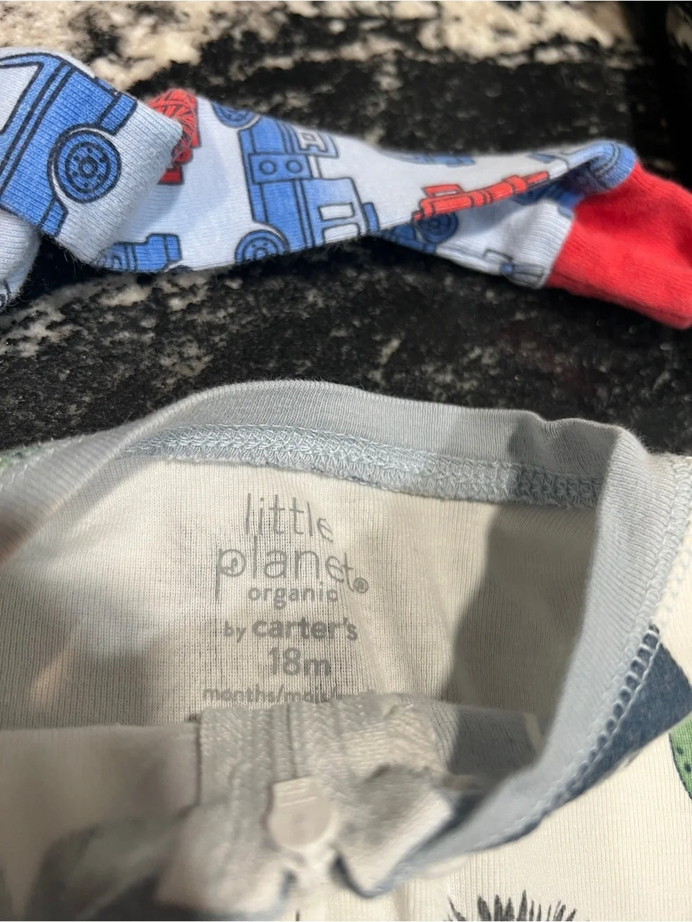 18M Baby Boy Sleepers Bundle Little Planet & Carter’s Organic Zip Pajamas (3)
